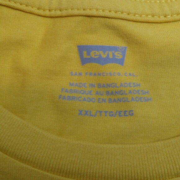 Levis Graphic T-Shirt Mens XXL Yellow New NWT Spellout Short Sleeve Tee - Picture 3 of 5